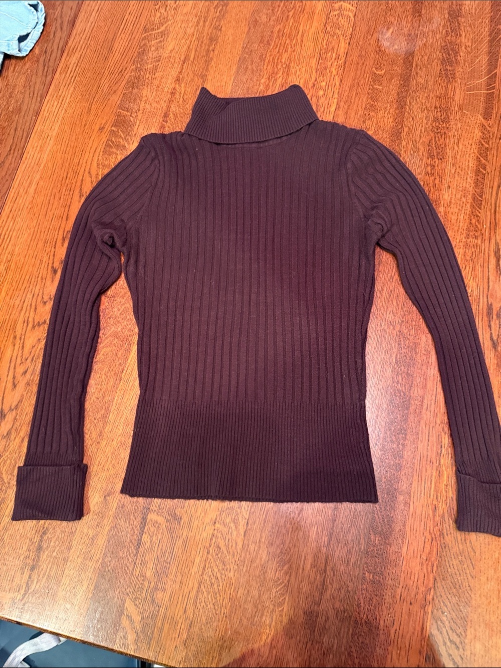 BCBGMaxAzria Ribbed Turtleneck Sweater - Dark Brown
